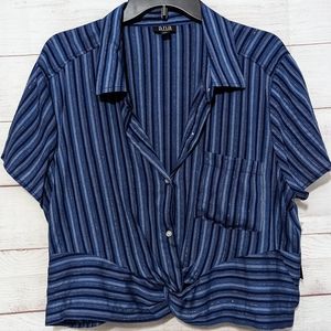 Blue Sparkly Stripe Crop Top from a.n.a